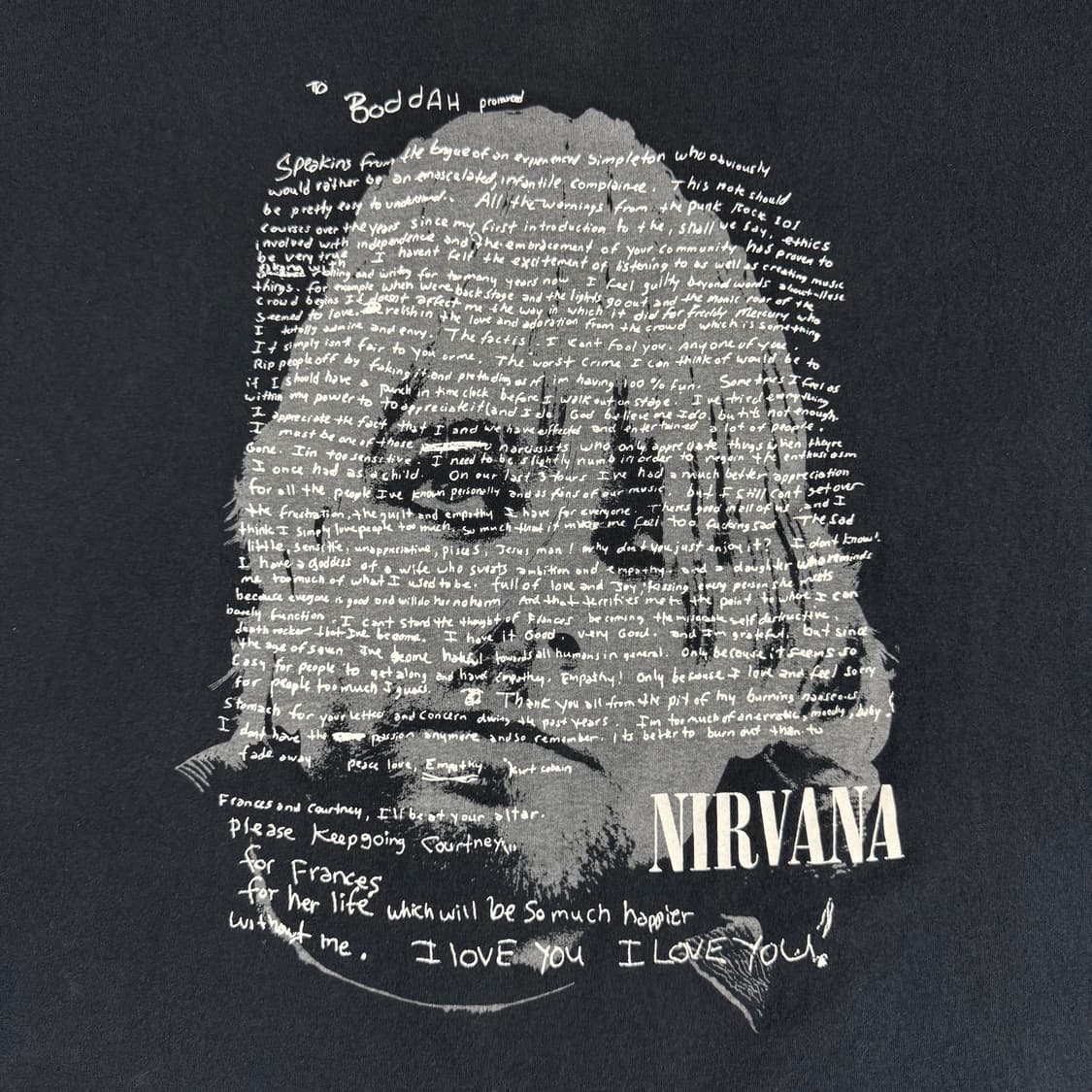 빈티지 90s Nirvana 너바나 커트코베인 유서 롱슬리브 상품이미지3