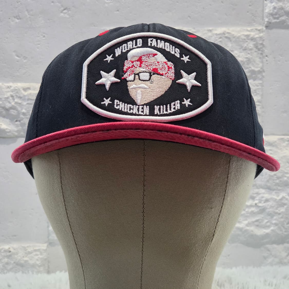 L7-7:크리틱 치킨 킬러 캡 블랙 레드 (56-59Free) 상품이미지3