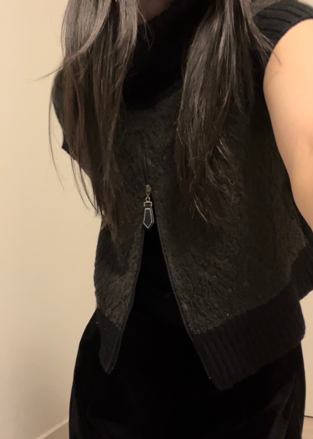 black turtle neck knit vest 상품이미지5