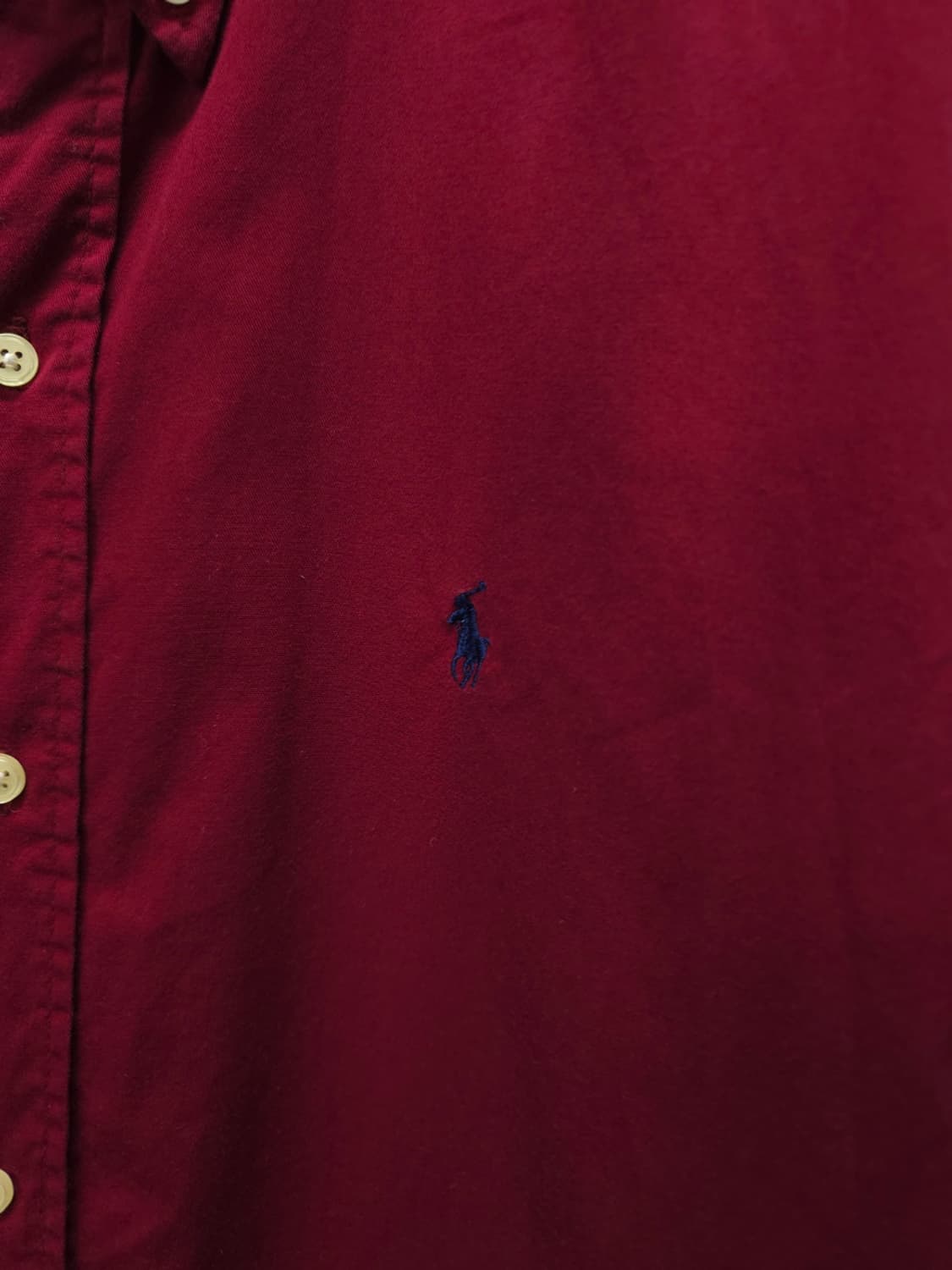 폴로 랄프로렌 90s 빈티지 클래식핏 반팔 셔츠 레드 100 상품이미지3