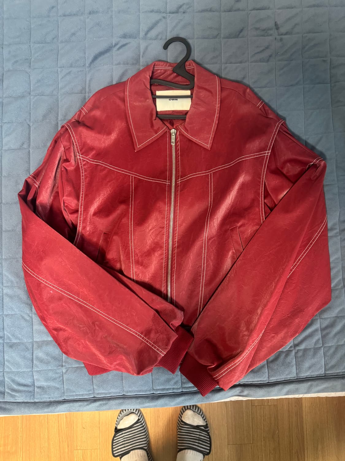 레드 가죽자켓 (free) 상품이미지1