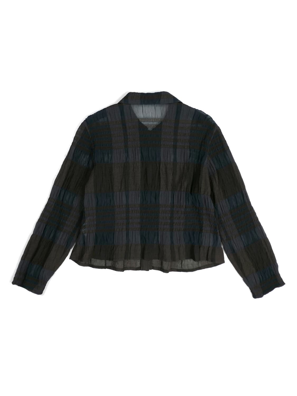 Soen sheer pleated check shirt blouse 해 상품이미지5