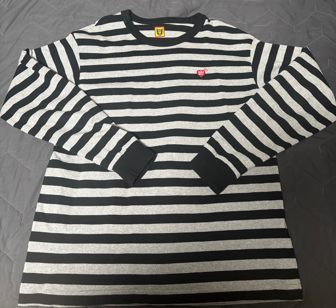 XXL 휴먼메이드 스트라이프 롱슬리브 스트라이프 그레이 상품이미지2