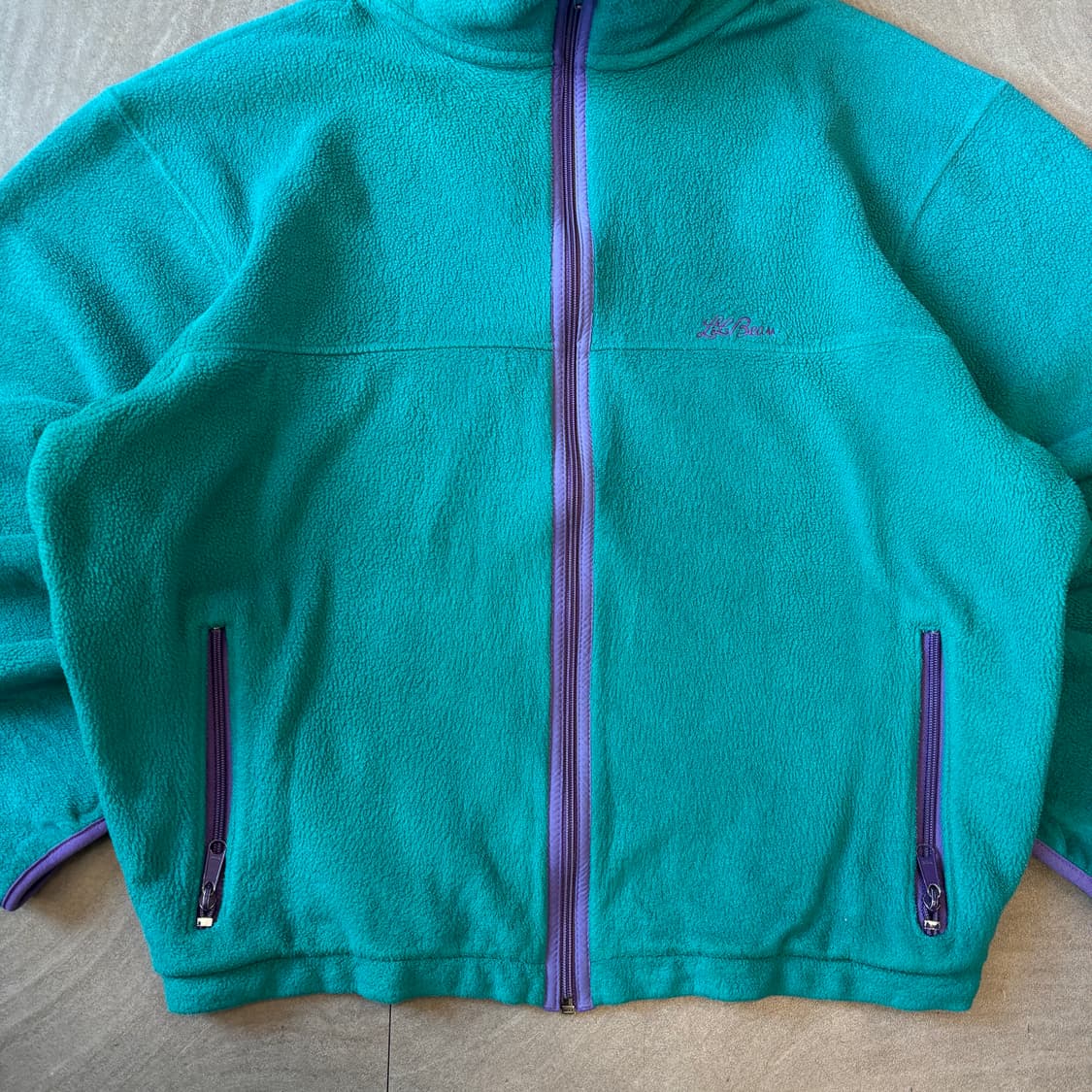 90s L.L.bean 90년대 미국 생산 엘엘빈 그린 플리스 자켓 상품이미지4