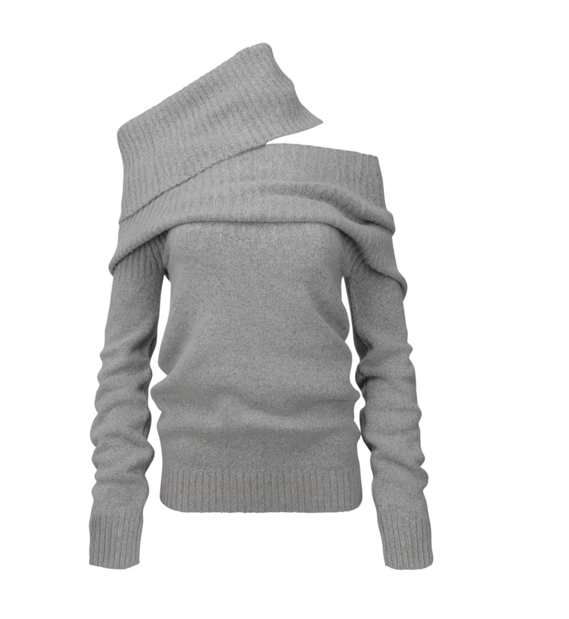 나체 NACHE 2-WAY SHAWL KNIT MELANGE GRAY 상품이미지2