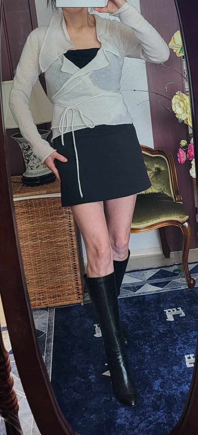 프랑스 수입 모르간 쉬폰 모달 탑 블랙 상품이미지5