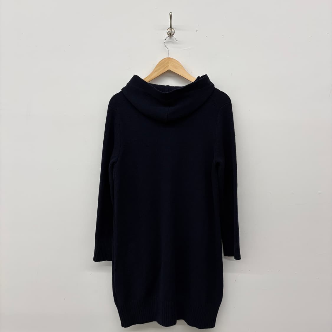 메킨토시 후드 니트 롱 가디건 네이비 여/M 상품이미지4