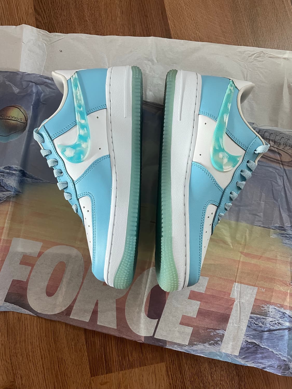 나이키 에어포스 1 셀레스틴 블루 250 새상품 구름 포스 상품이미지9