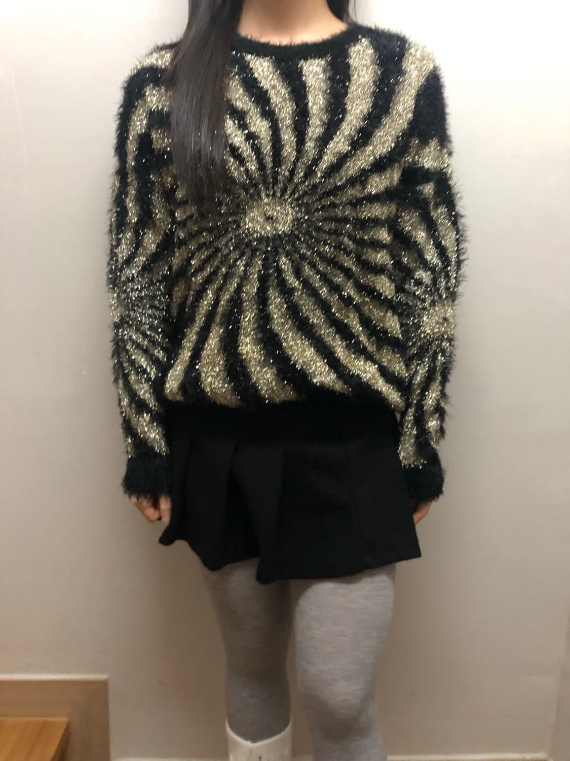 빈티지 블랙 펑크 글리터 니트 상품이미지3