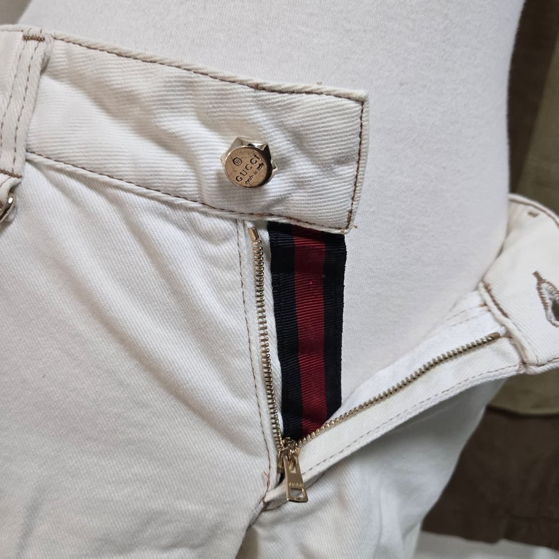 구찌 아이보리 체인 데님팬츠 / 여성 팬츠/ 여성 바지  상품이미지8