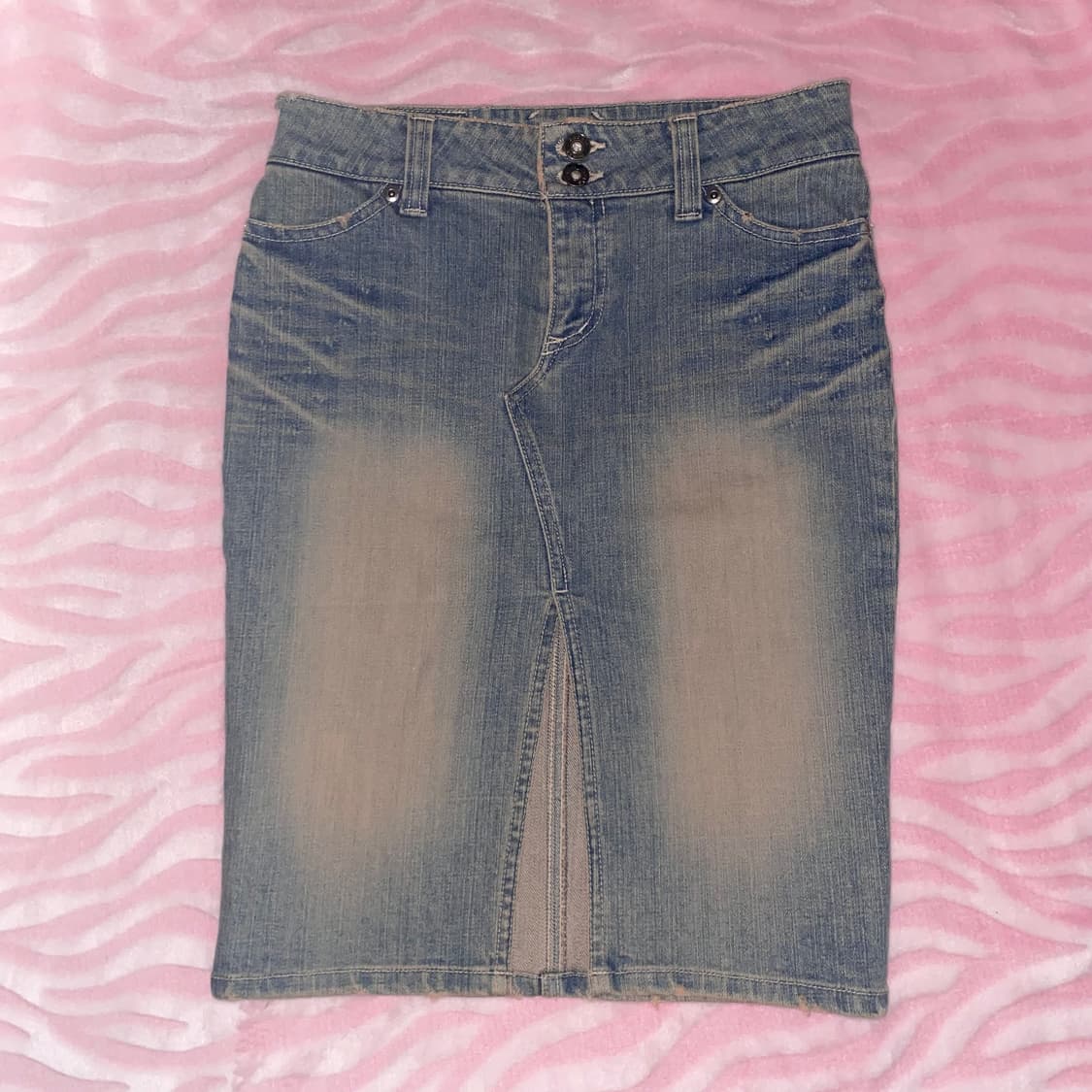 빈티지 워싱 데님 트임 미디 스커트/뱀피 갸루 펑크 y2k 그런지 페어리 상품이미지2