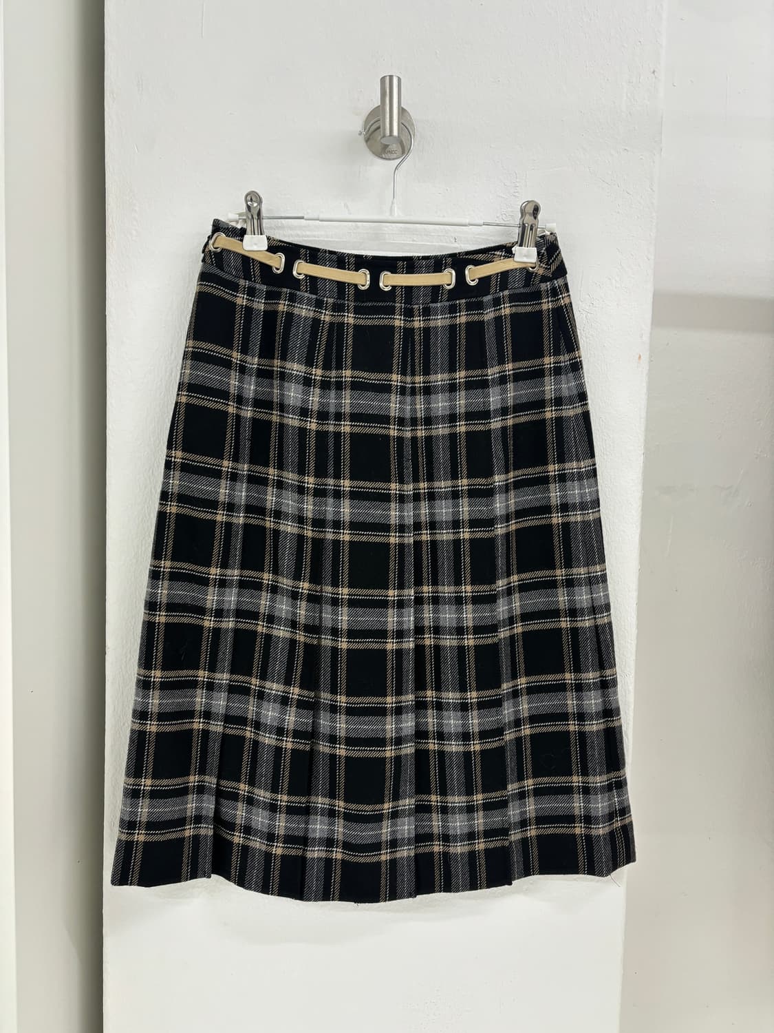courreges wool check mid skirt 상품이미지1
