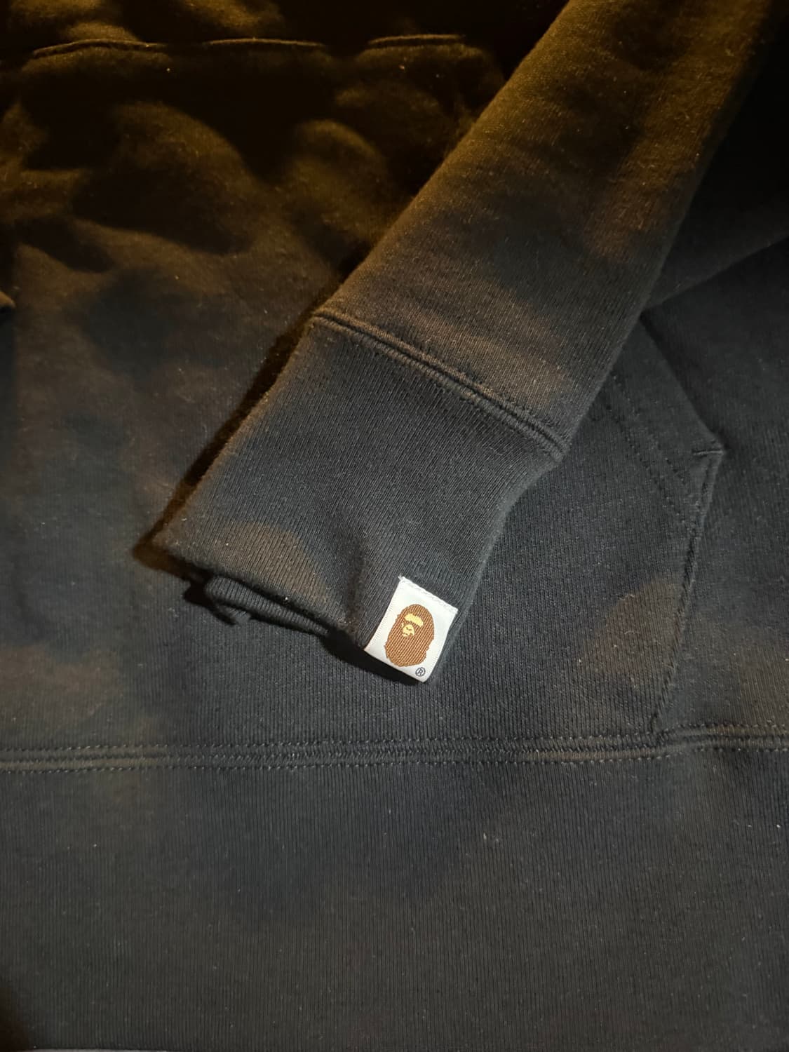 베이프 ABC 카모 컬리지 풀오버 후드 블랙 상품이미지4