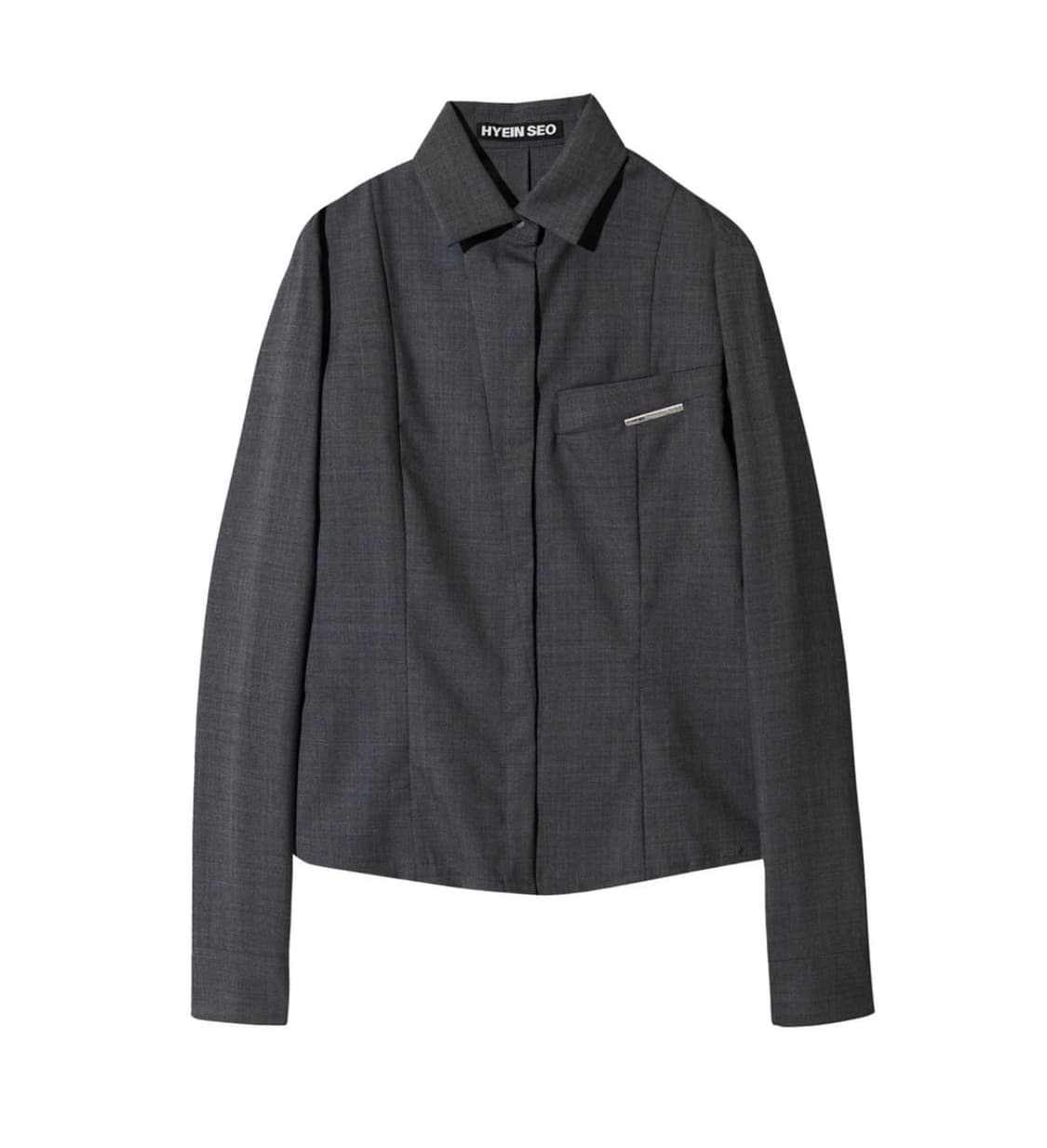 혜인서 hyeinseo 그레이 슬림 셔츠블라우스  상품이미지1