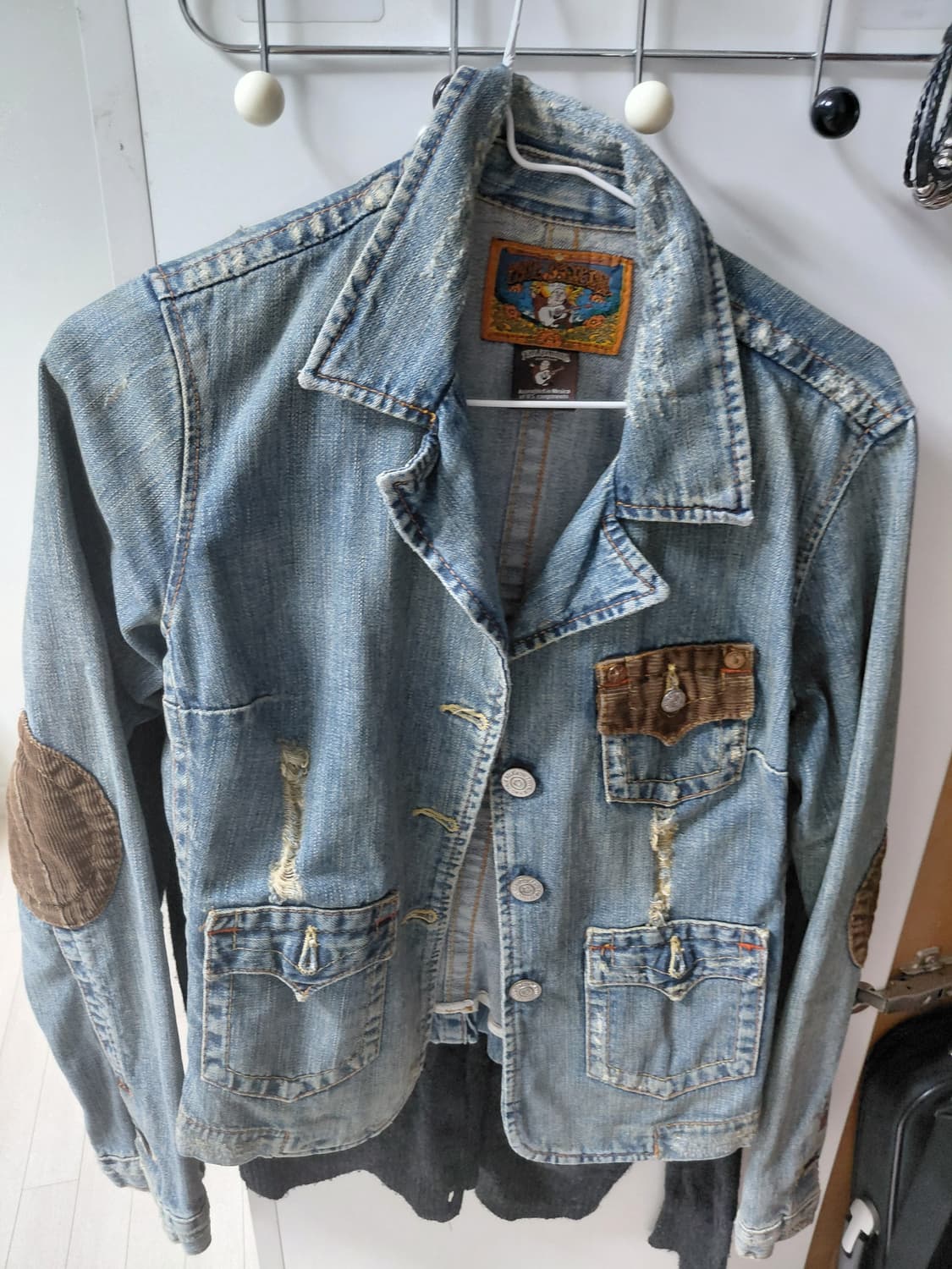 트루릴리전 청자켓 y2k 팔꿈치패치 xs 상품이미지3