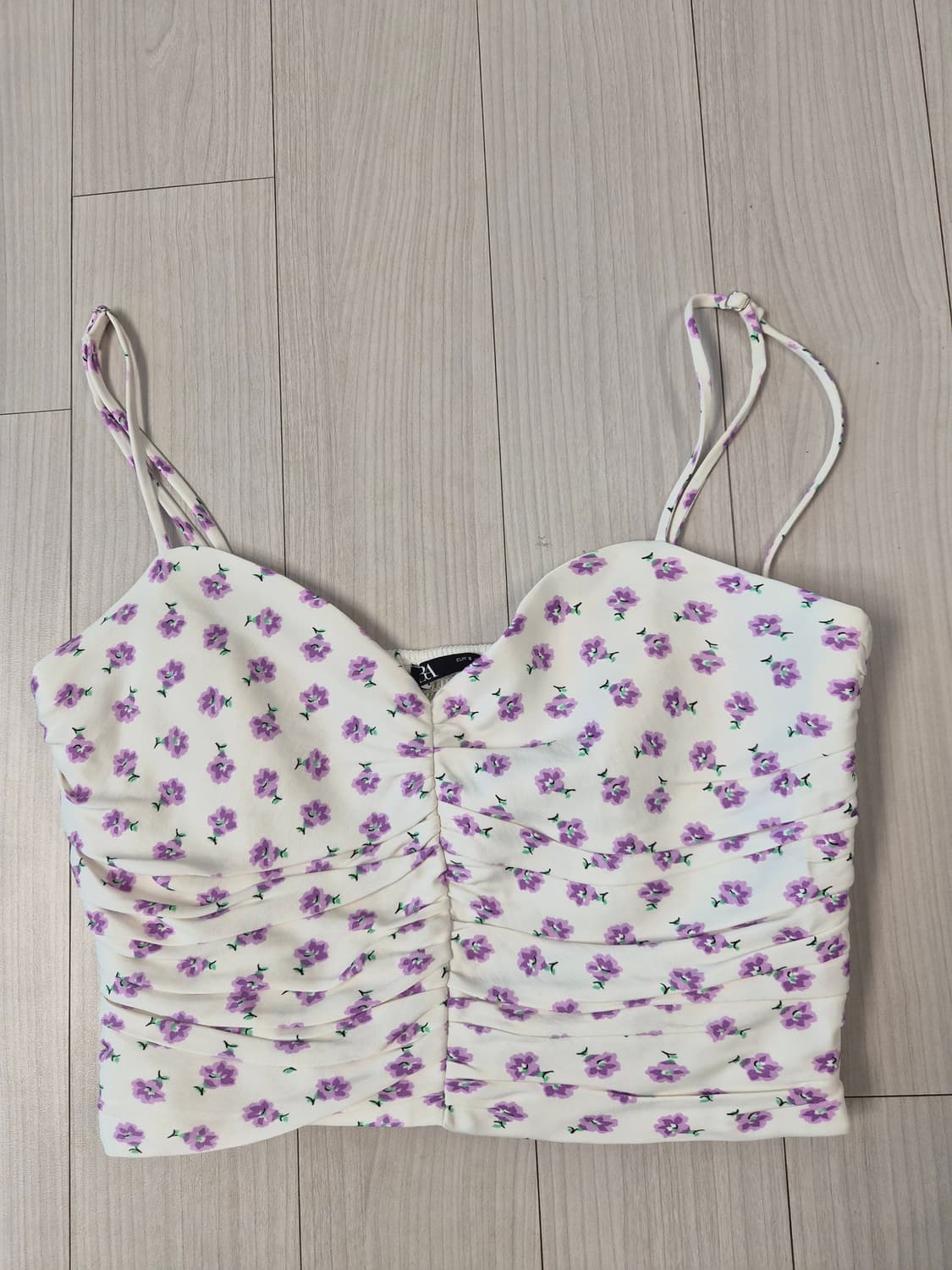 [ZARA] 자라 퍼플 플라워 스모킹 뷔스티에 탑 (S사이즈) 상품이미지2