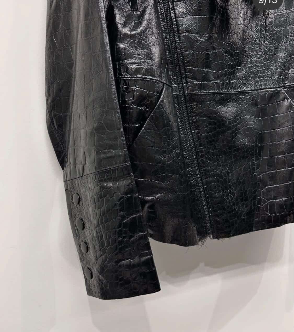 206homme 하이넥 사선 비대칭 레더자켓 상품이미지4