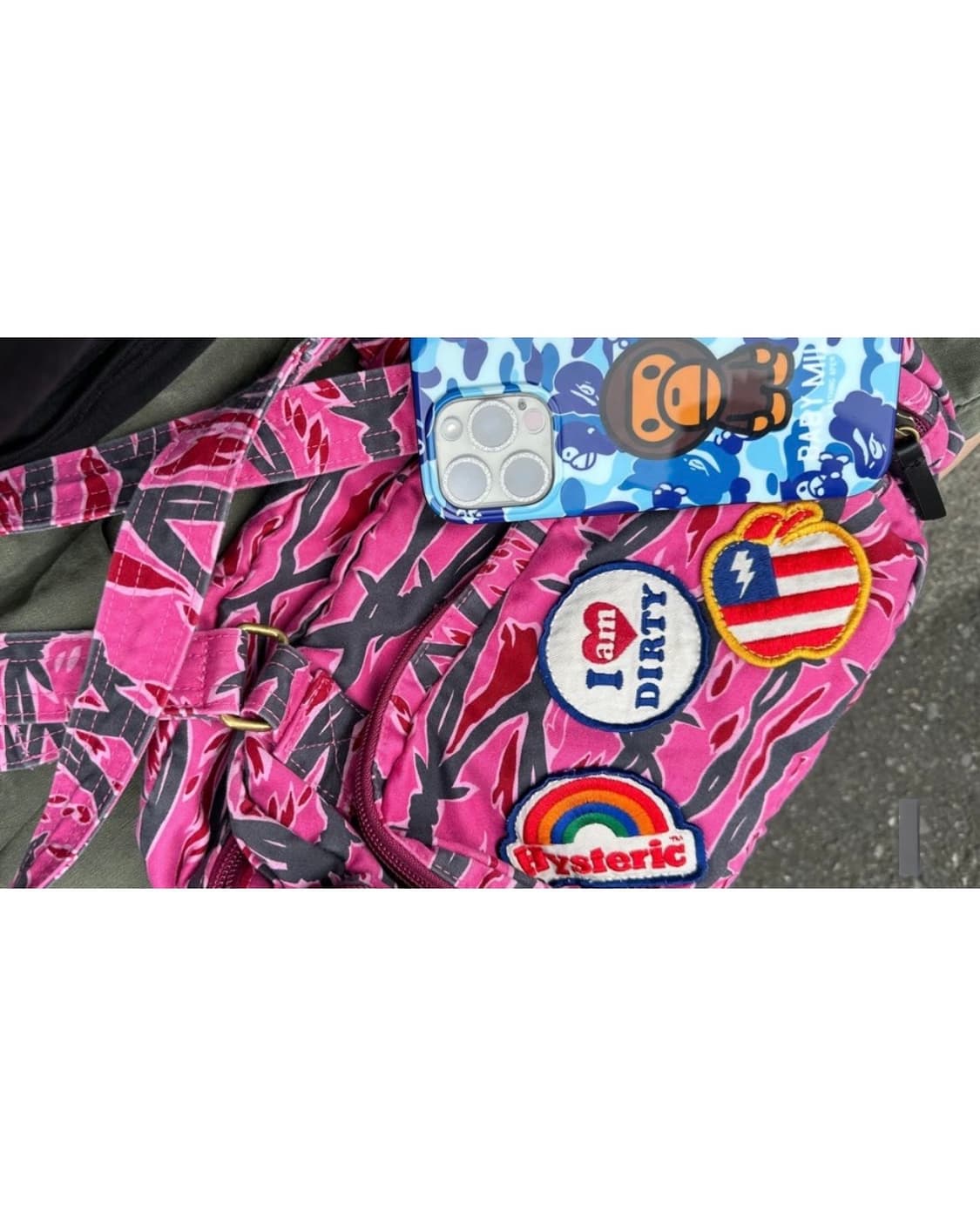 히스테릭 글래머 패치 스크래치 미니 보스턴 백 핑크 상품이미지1