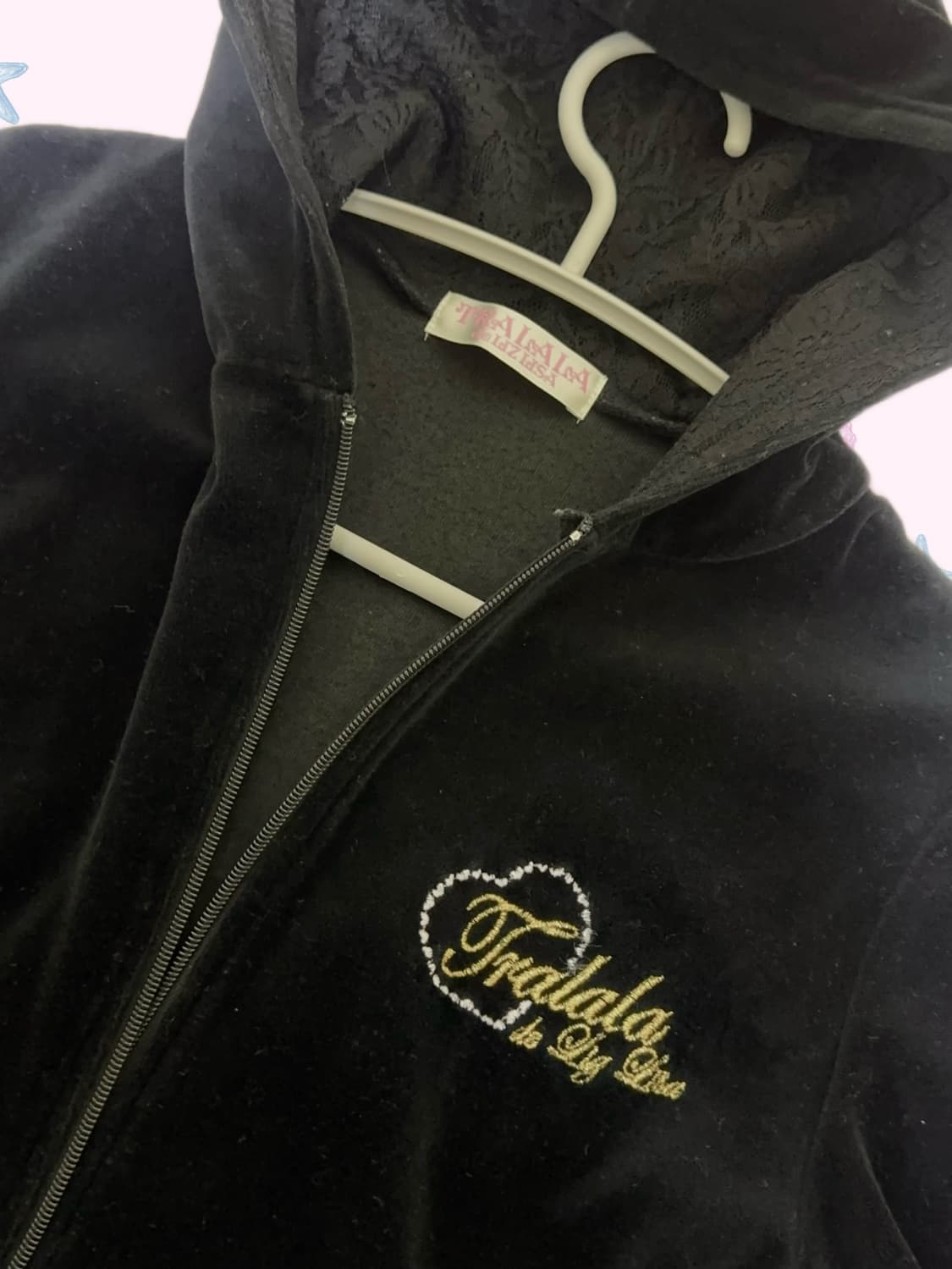 리즈리사&트랄라라 콜라보 벨벳 레이스 후드집업 히메갸루오네갸루stc진리 상품이미지2