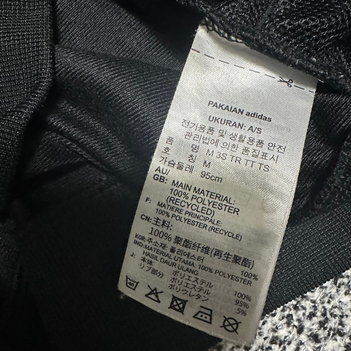 (M) 아디다스 삼선 검흰 져지 트랙탑 블랙 상품이미지3