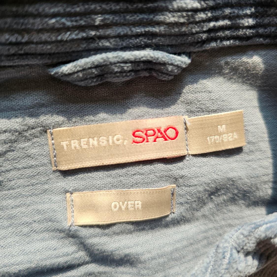 M 새제품) 체감 105 XL 스파오 골덴 남방 셔츠 자켓 그레이시블루 상품이미지7