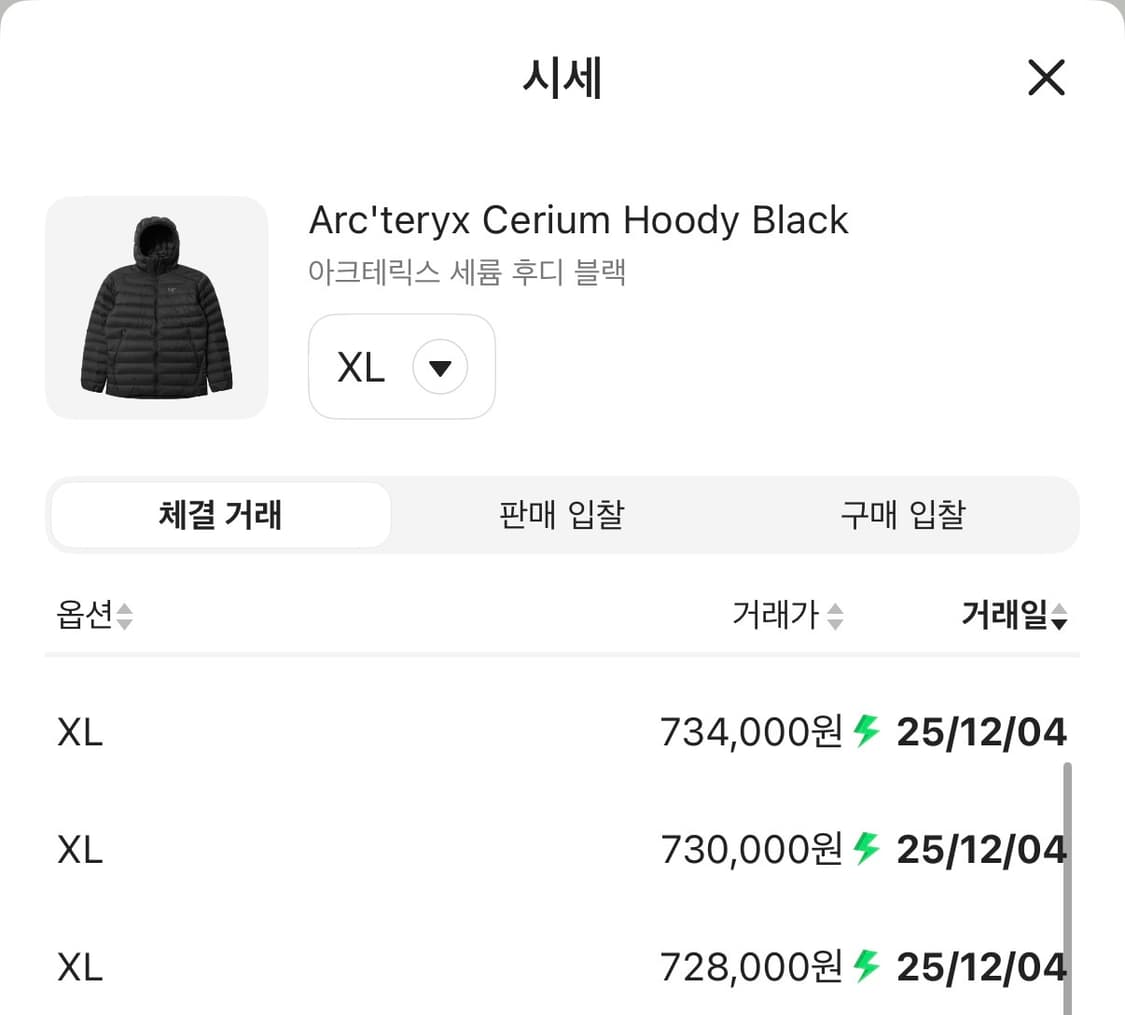 [xl] 25fw 아크테릭스 세륨 패딩 후디 블랙 새상품 급처해용💙 상품이미지3