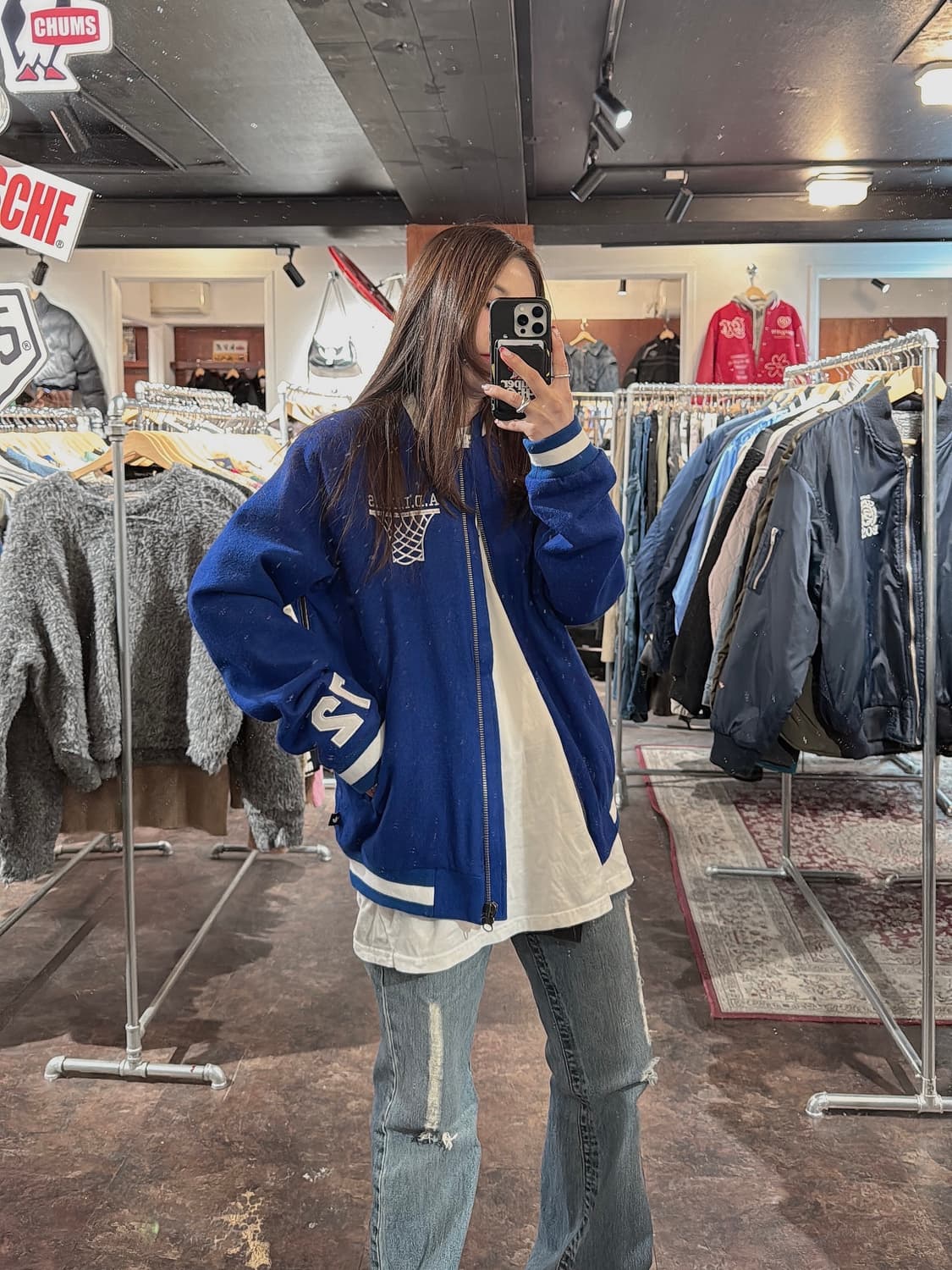 아디다스 스트리트 바시티 울 집업 점퍼 자켓 M 새상품 상품이미지7