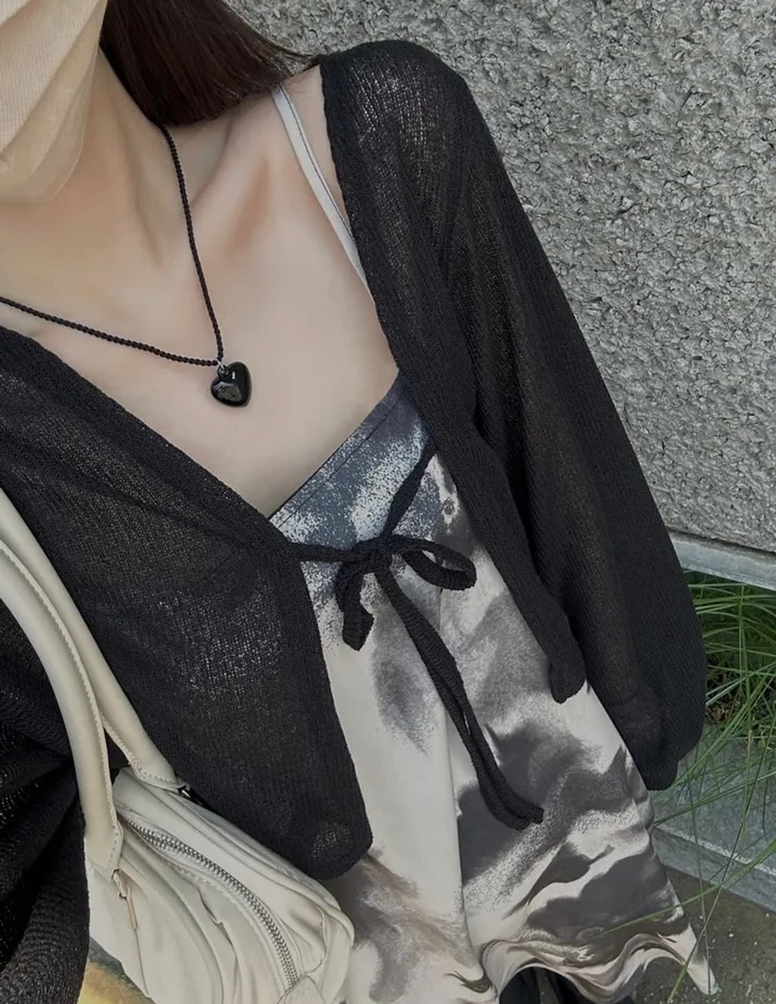 마블링 나시 원피스 블랙 상품이미지2