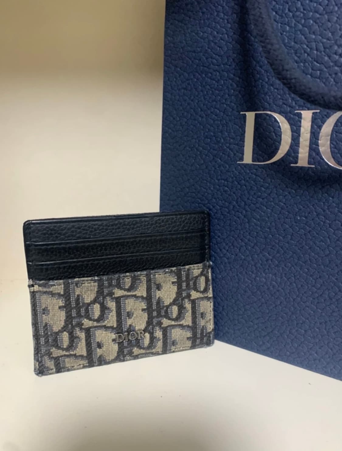 디올 오블리크 자카드 카드지갑 크림 정품 풀구성 상품이미지2