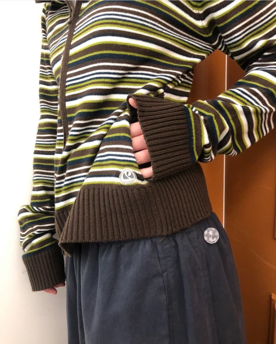 코이세이오 소프트 니트 집업 스트라이프 상품이미지2