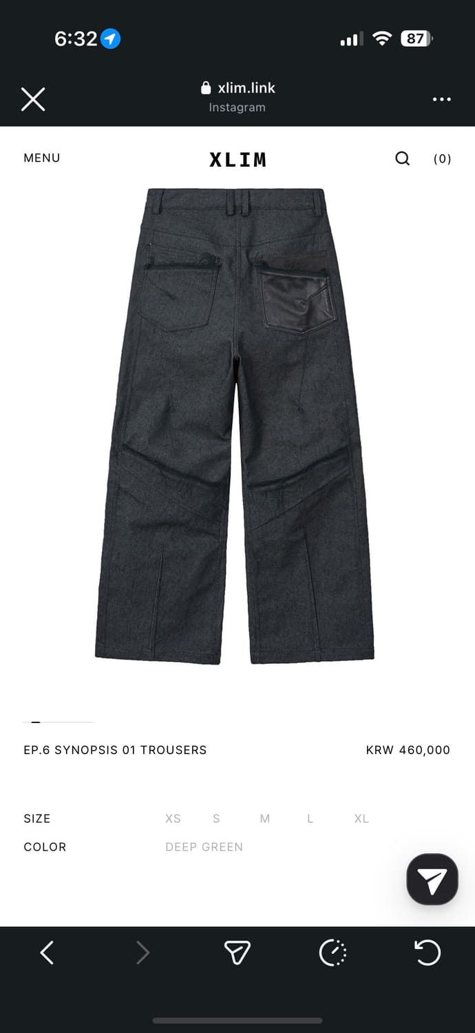 (구함)EP.6 01 TROUSERS 인디고 L사이즈 상품이미지2