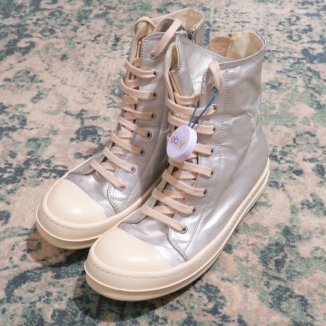 Rick Owens 릭오웬스 다크쉐도우 라몬즈 하이탑 메탈릭 실버 38 상품이미지2