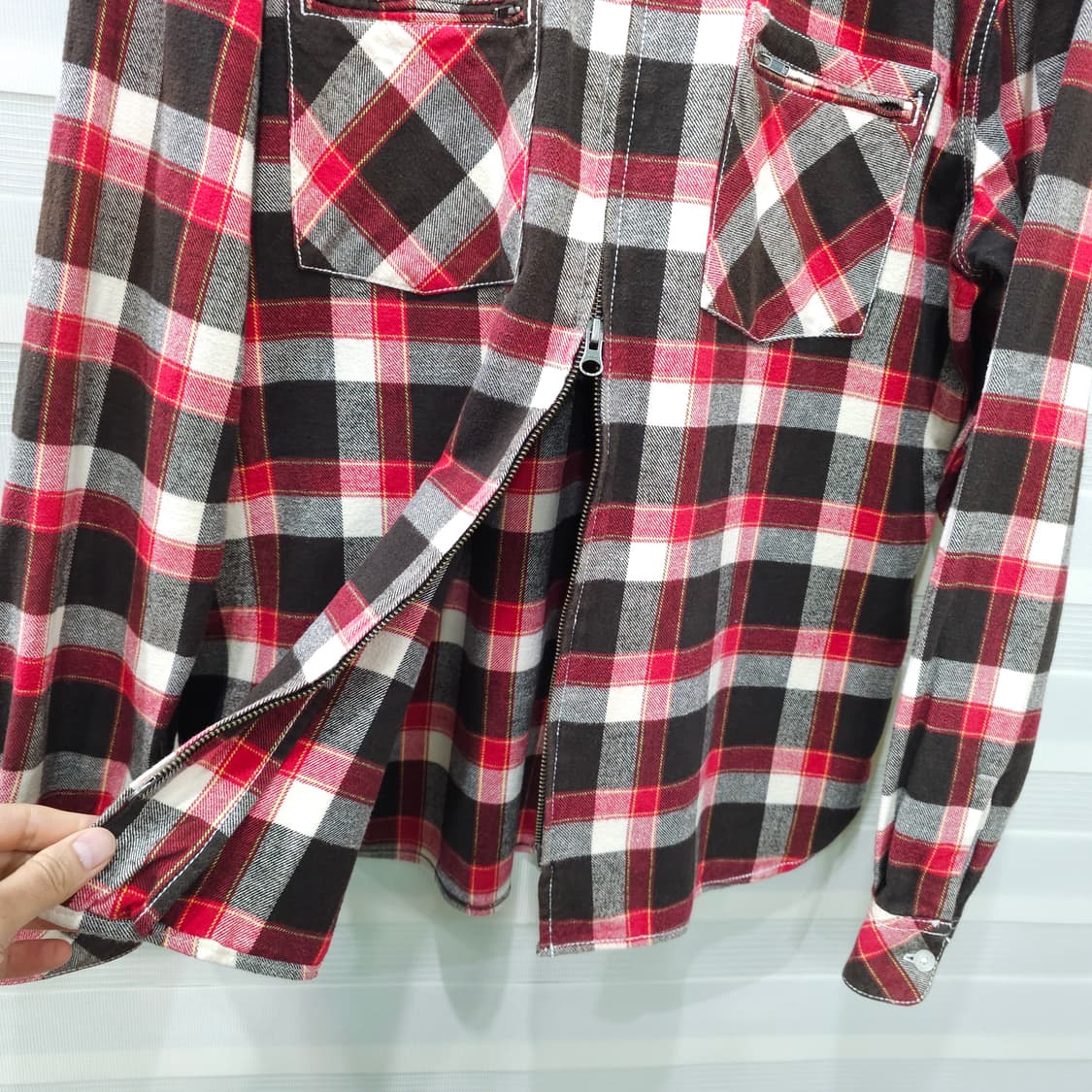 ALPHASOPHY 투웨이 웨스턴 체크집업 셔츠- LL 상품이미지4