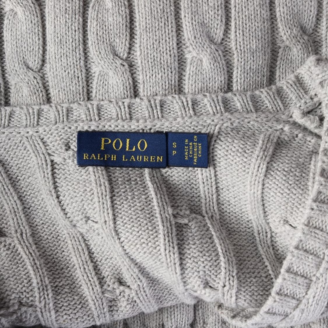 폴로 랄프로렌 우먼스 코튼 케이블 브이넥 니트 그레이 S 상품이미지5