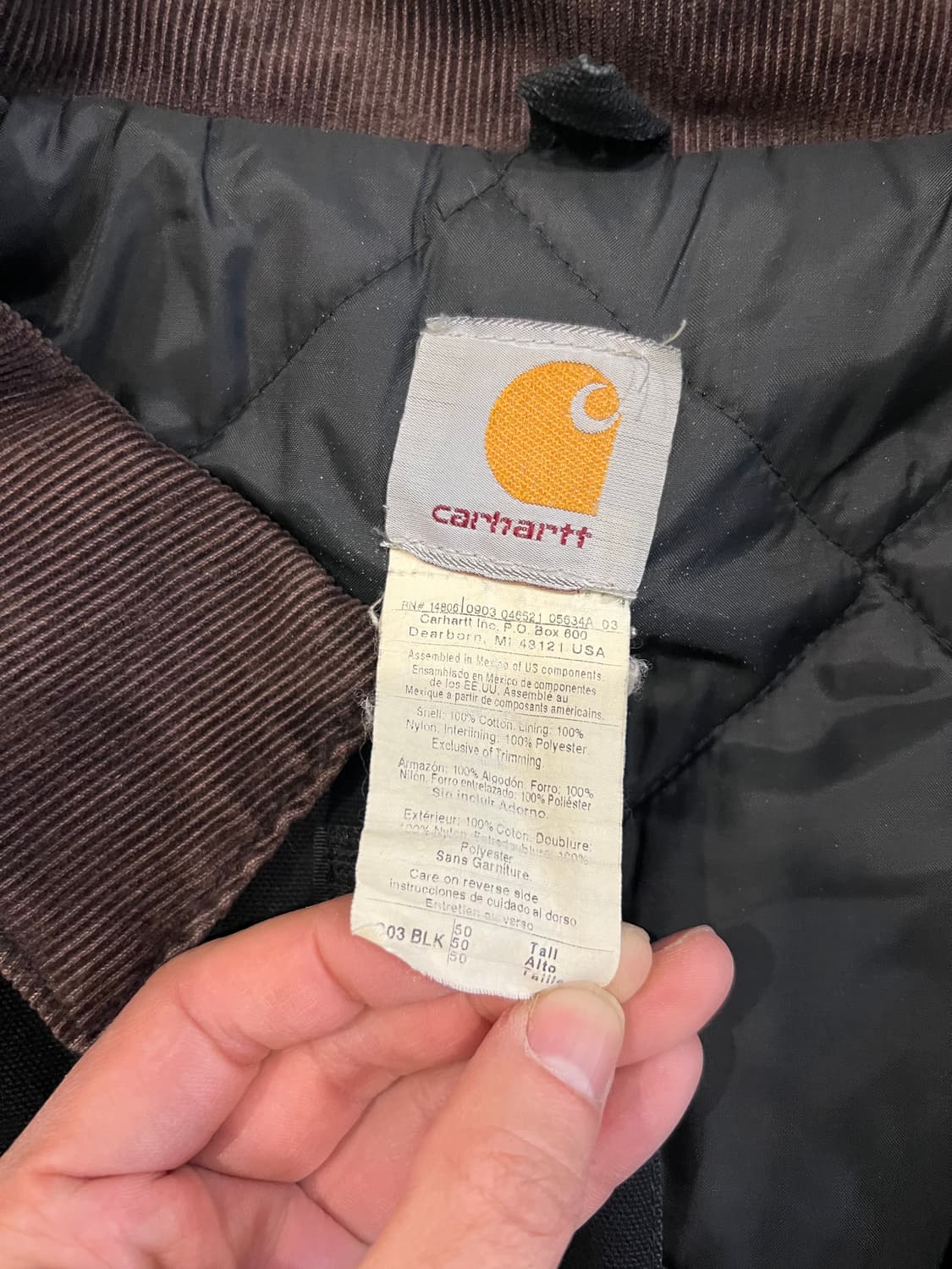 빈티지 칼하트 c03 디트로이트 워크자켓 블랙 50T 상품이미지5