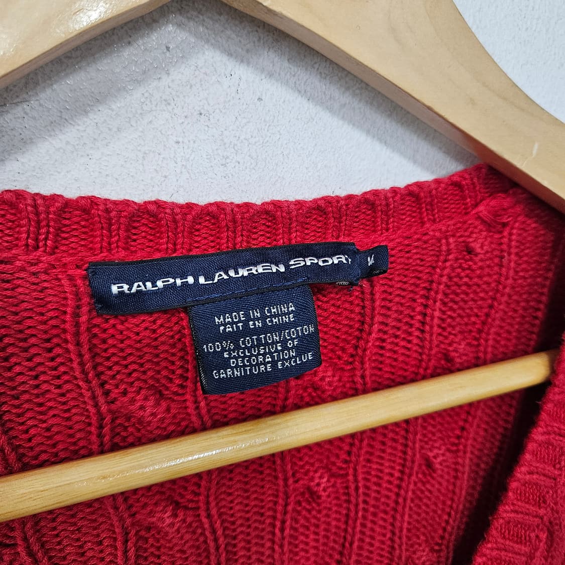 폴로 랄프로렌 브이넥 꽈배기니트 상품이미지3