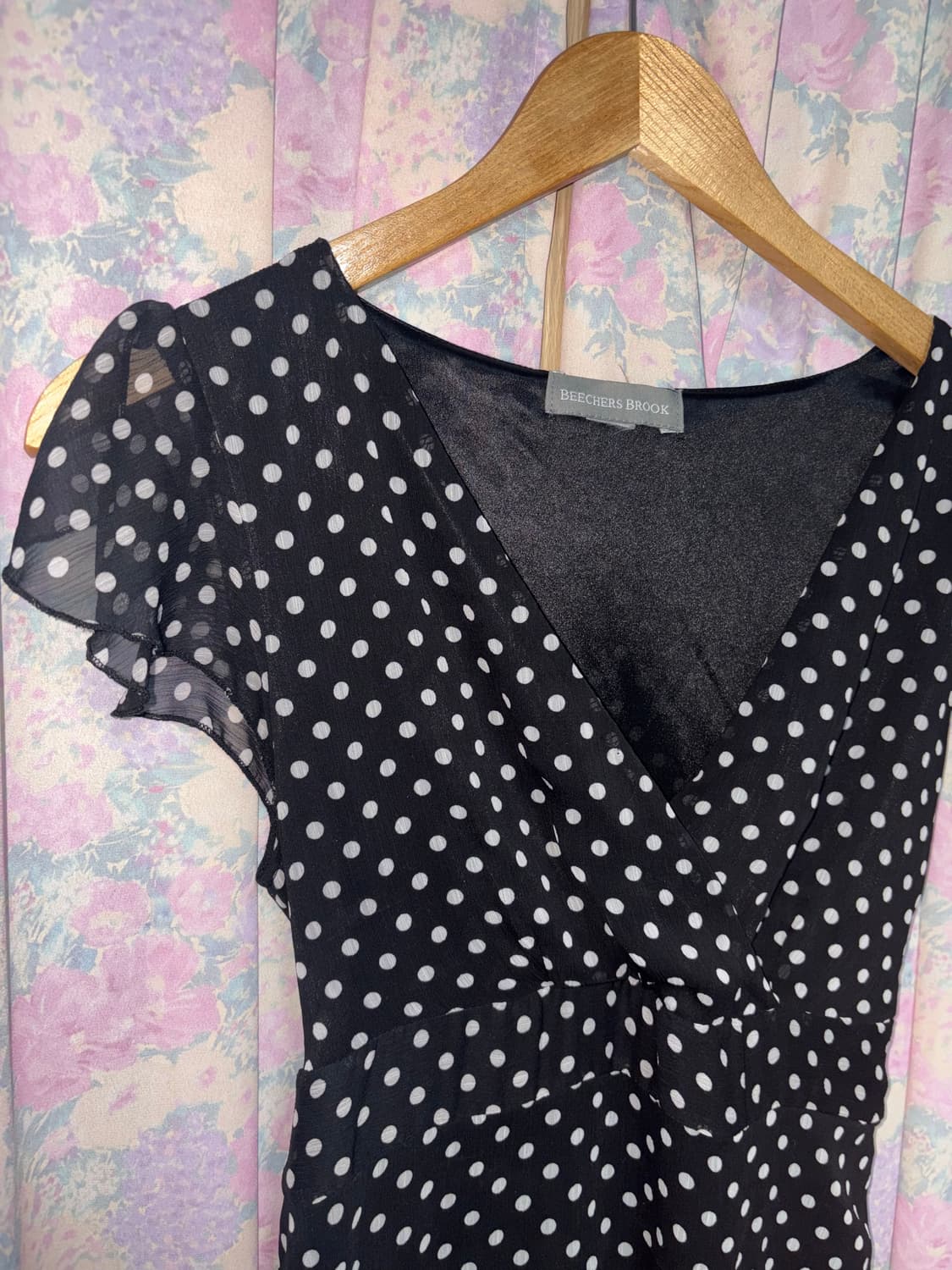 블랙 도트 반소매 블라우스 상품이미지5