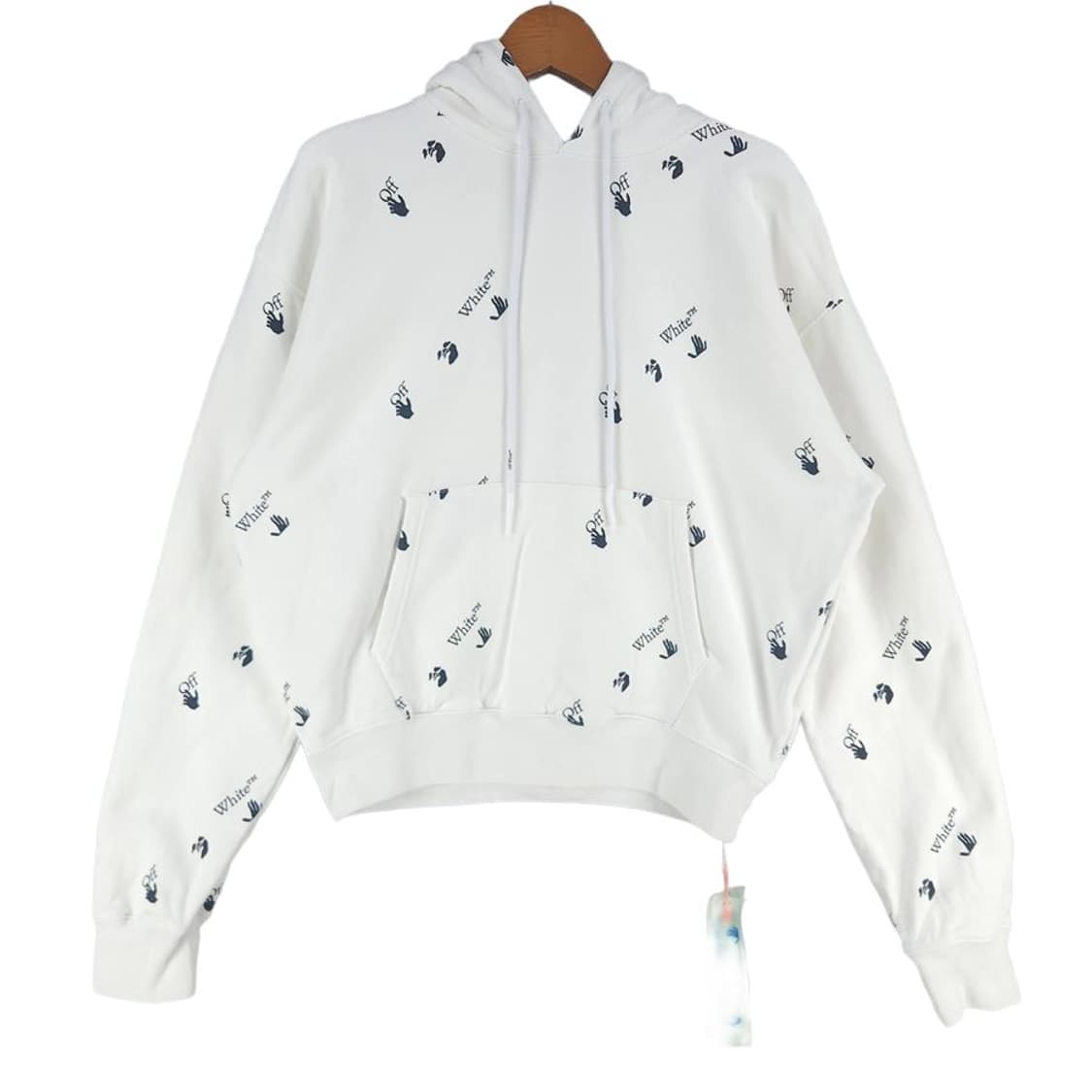 [남M]오프화이트 화이트 로고 후드티[Y62-158] 상품이미지1