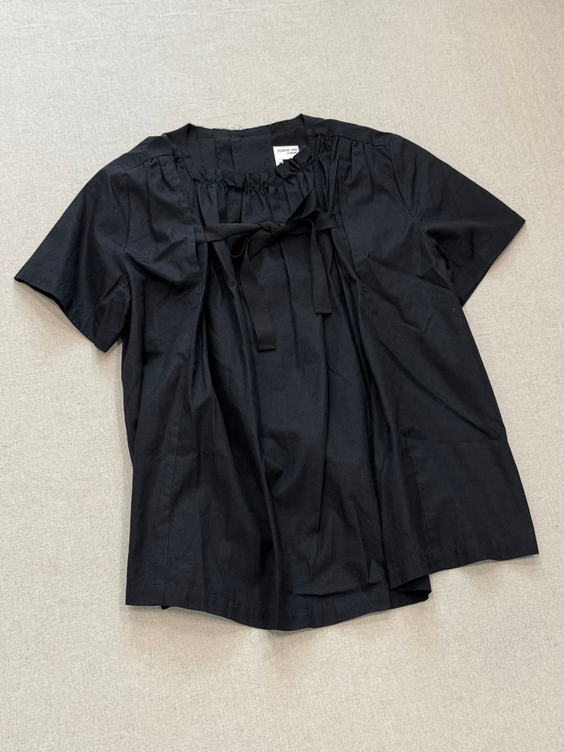 꼼데가르송 robe de chambre 02ss 리본 개더 블라우스 셔츠 상품이미지2