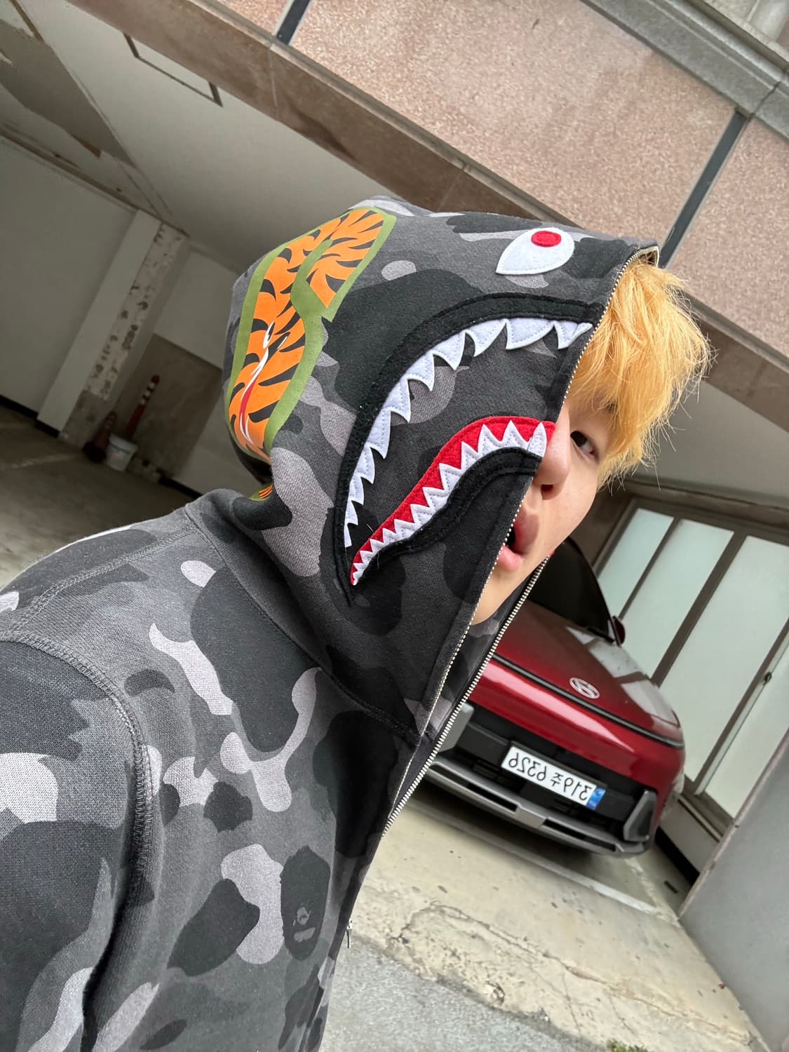 Bape 후드집업 블랙 상품이미지3