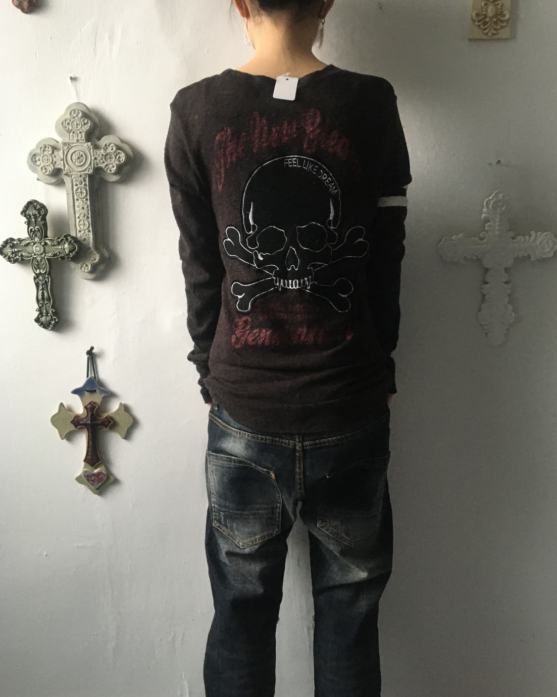 Back skull point cardigan 상품이미지7