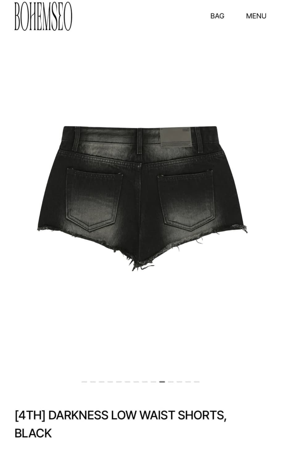 보헤미안서울 다크니스 로우웨스트 쇼츠 숏팬츠 s 상품이미지2