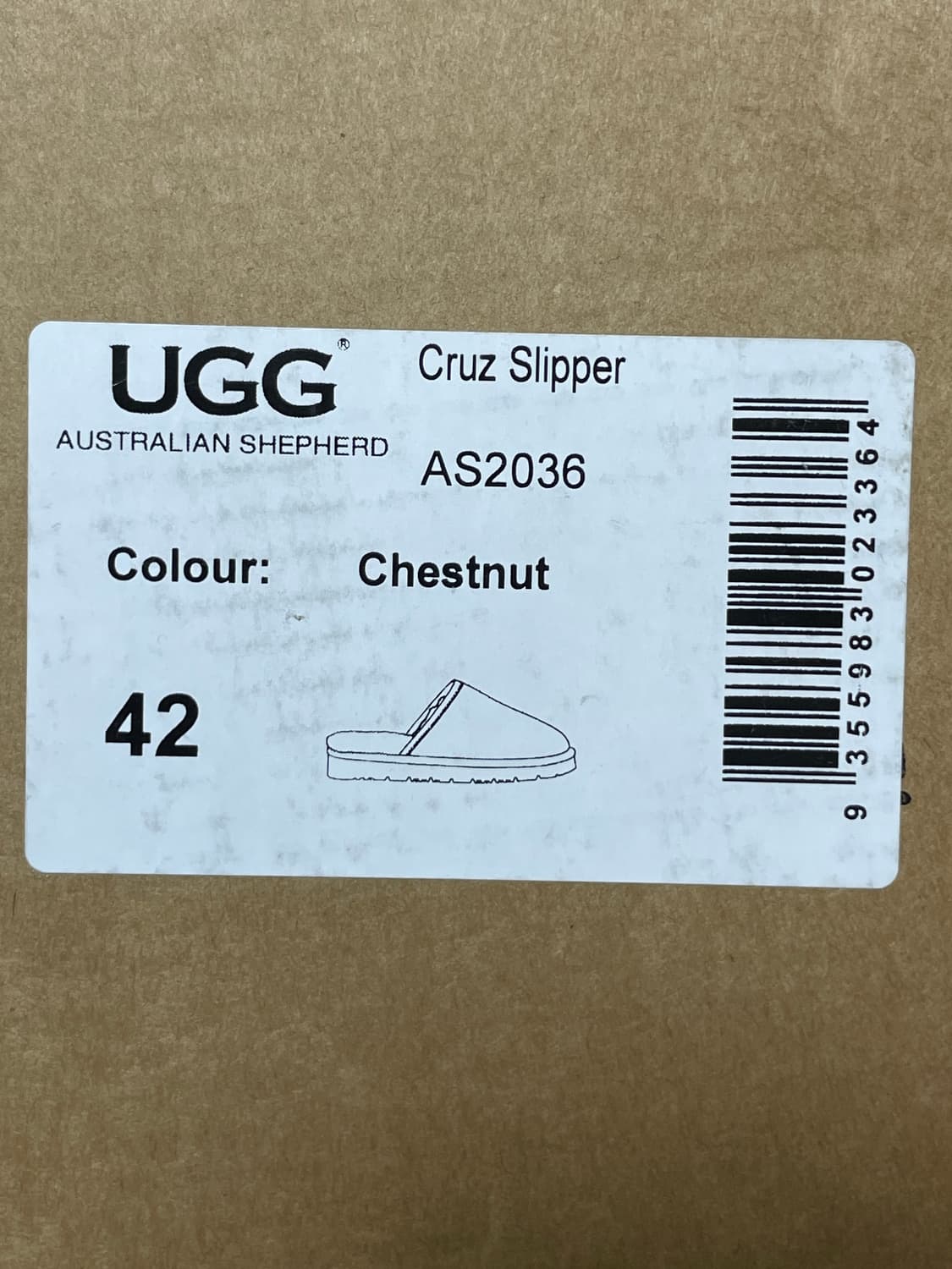 UGG Cruz 슬리퍼 체스넛 42 새상품 (호주구입) 상품이미지4