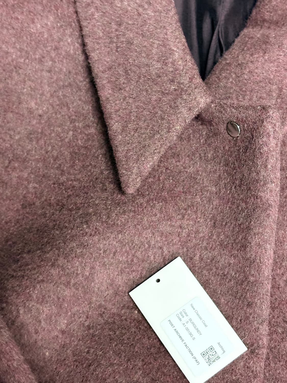 판매) 포스트아카이브팩션 8.0+ 클래식코트 버건디 s사이즈 상품이미지3