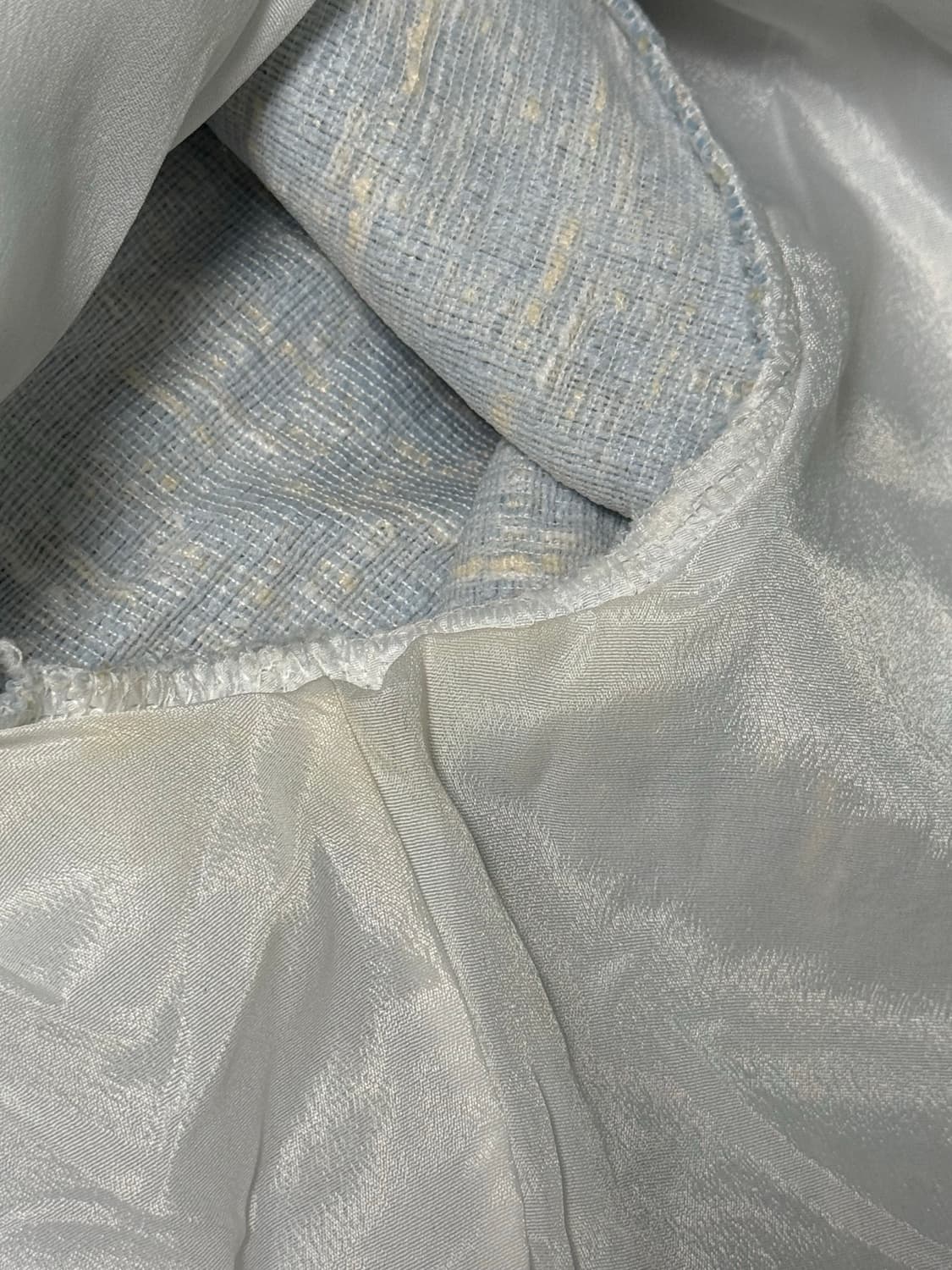 소라색 크롭 트위드 자켓 치마 투피스 세트 M 하객룩 상품이미지3