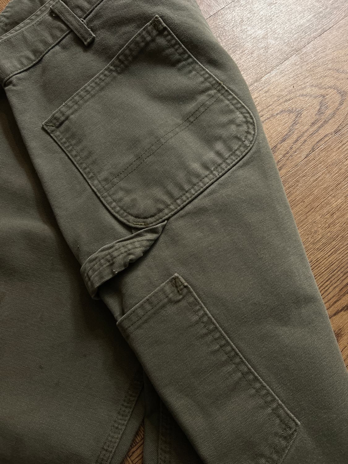 [35]칼하트 USA 빈티지 페인팅 모스그린 카펜터 워크 팬츠 M3 상품이미지6