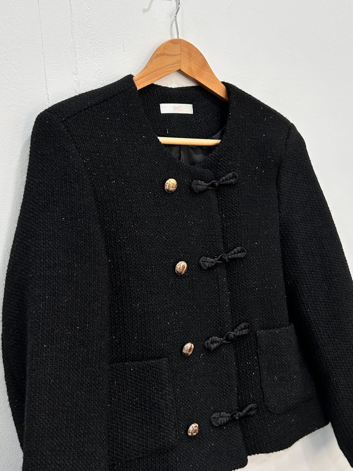 EnC 블랙 트위드 금장 버튼 자켓 F 상품이미지3