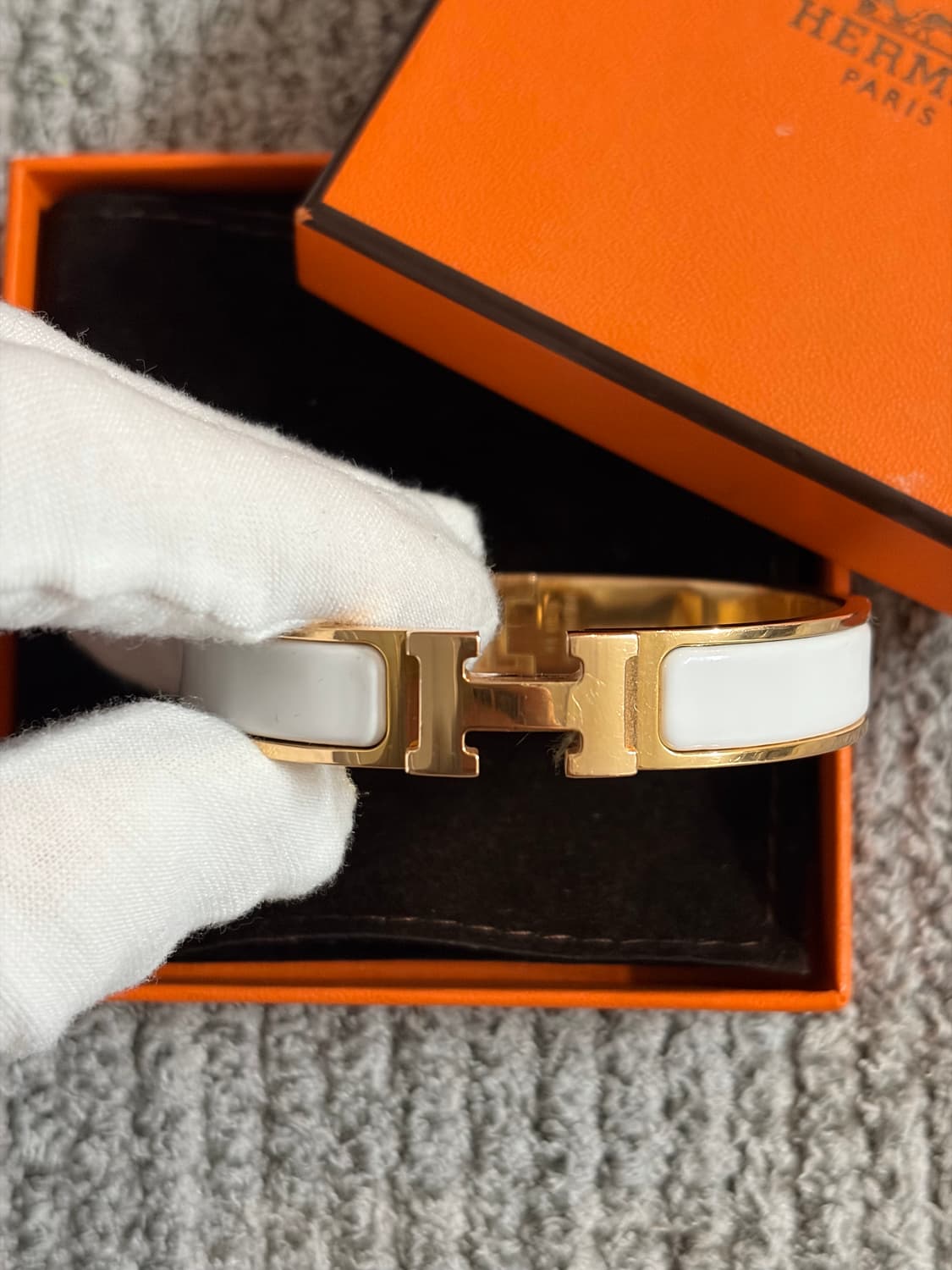 (상태최상) 에르메스 클릭아슈 팔찌 PM화이트 상품이미지2