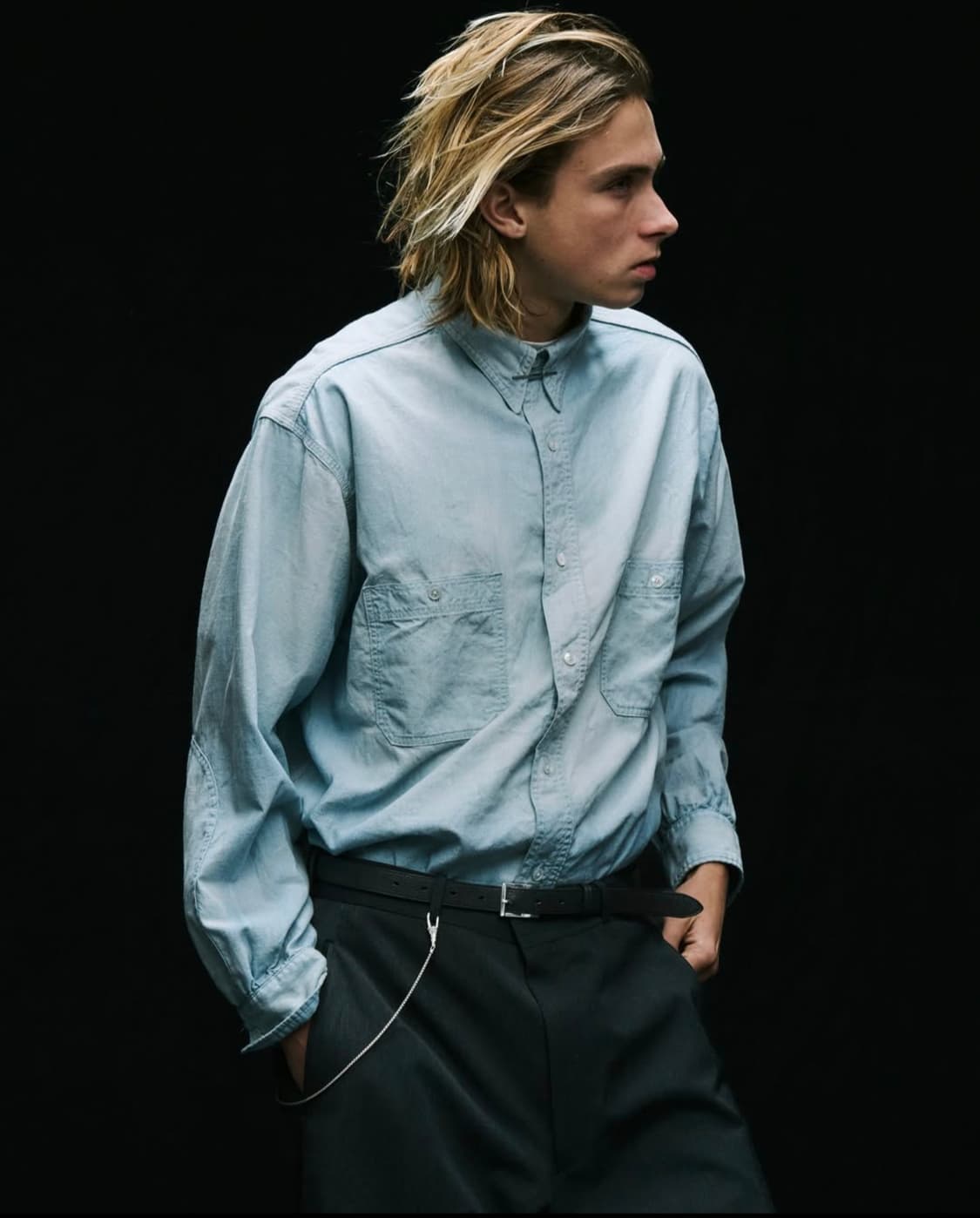 [3] a.presse 아프레쎄 빈티지 샴브레이 셔츠 상품이미지1