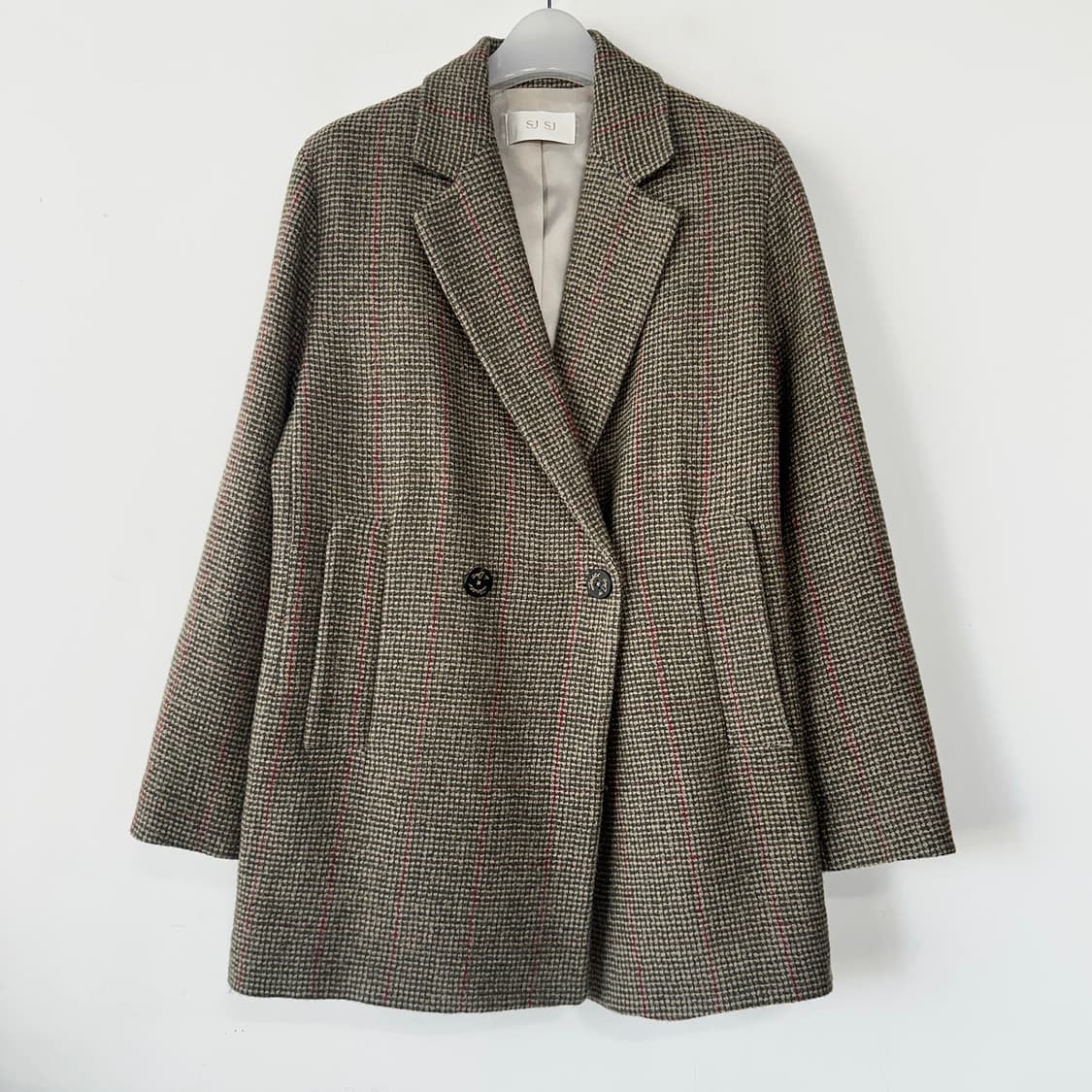 SJSJ 체크 울 하프 자켓 상품이미지1